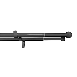 Gardinia Súprava záclonová dvojitá roztiahnuteľná GUĽA 16/19 mm, 120 - 230 cm, čierny nikel, 120 - 230 cm