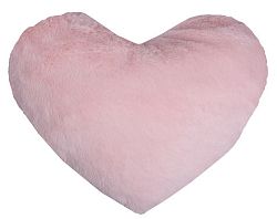 Dekoračný vankúš Srdce 30x40 cm, ružový, imitácia králičej kožušiny%