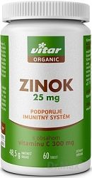 Vitar Organic Zinok 25 mg s obsahom vitamínu C 60 tabliet